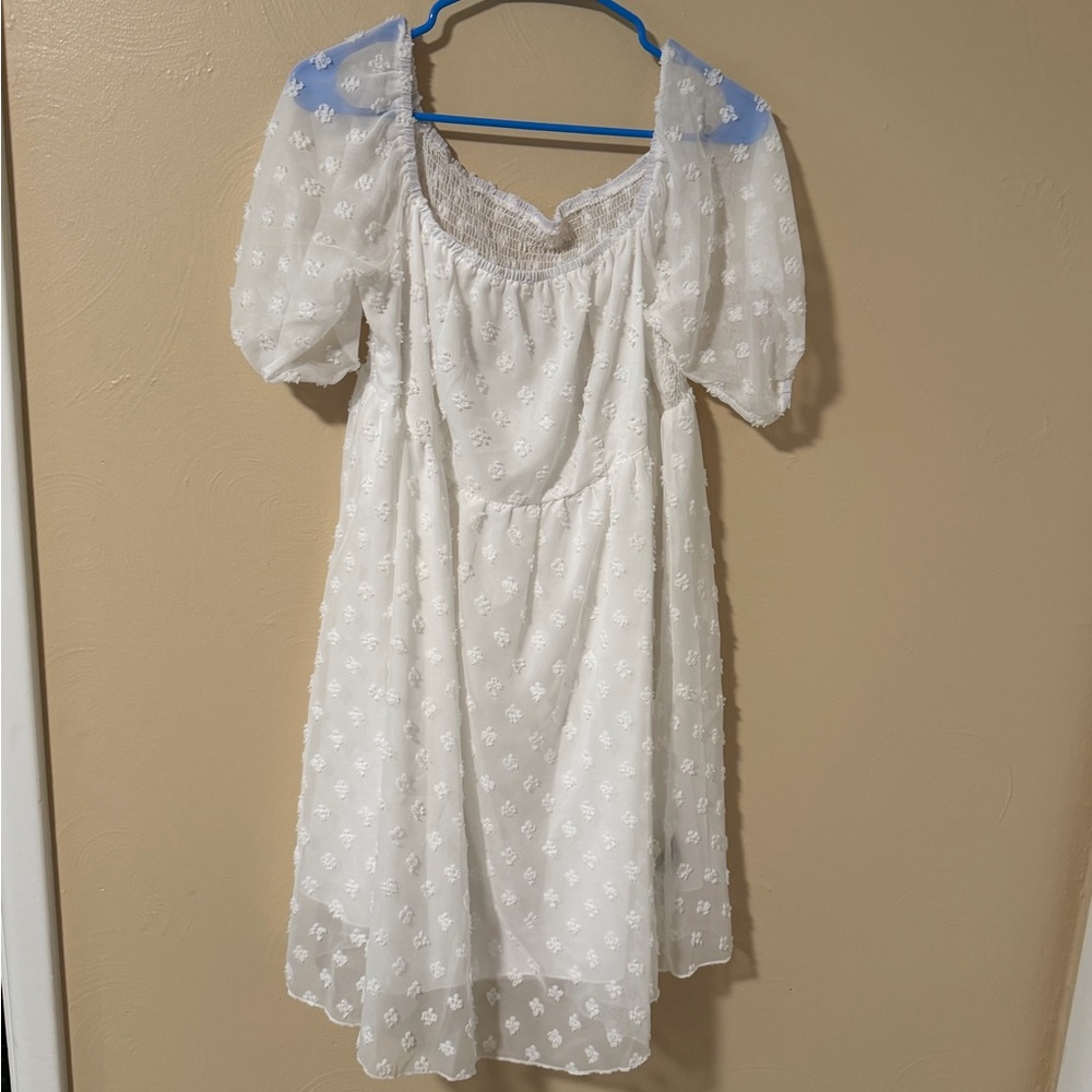 SHEIN White Floral Dress - Curve 1XL